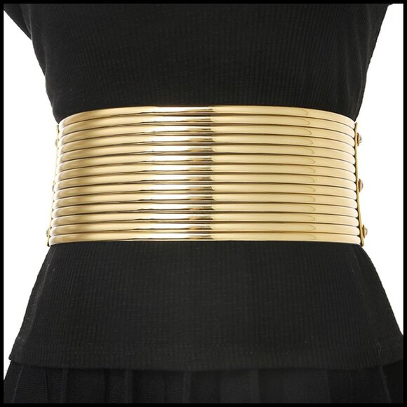 Vintage Rhinestone Sparkle Wide Elastic Waist Belt Plus Size Y2K Elegant main image 5